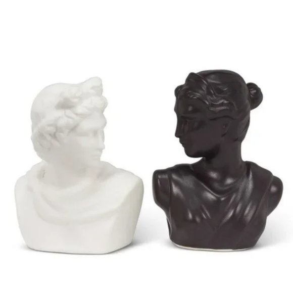 Statues Head Salt & Pepper Ceramic Shakers - Picture 1 of 3